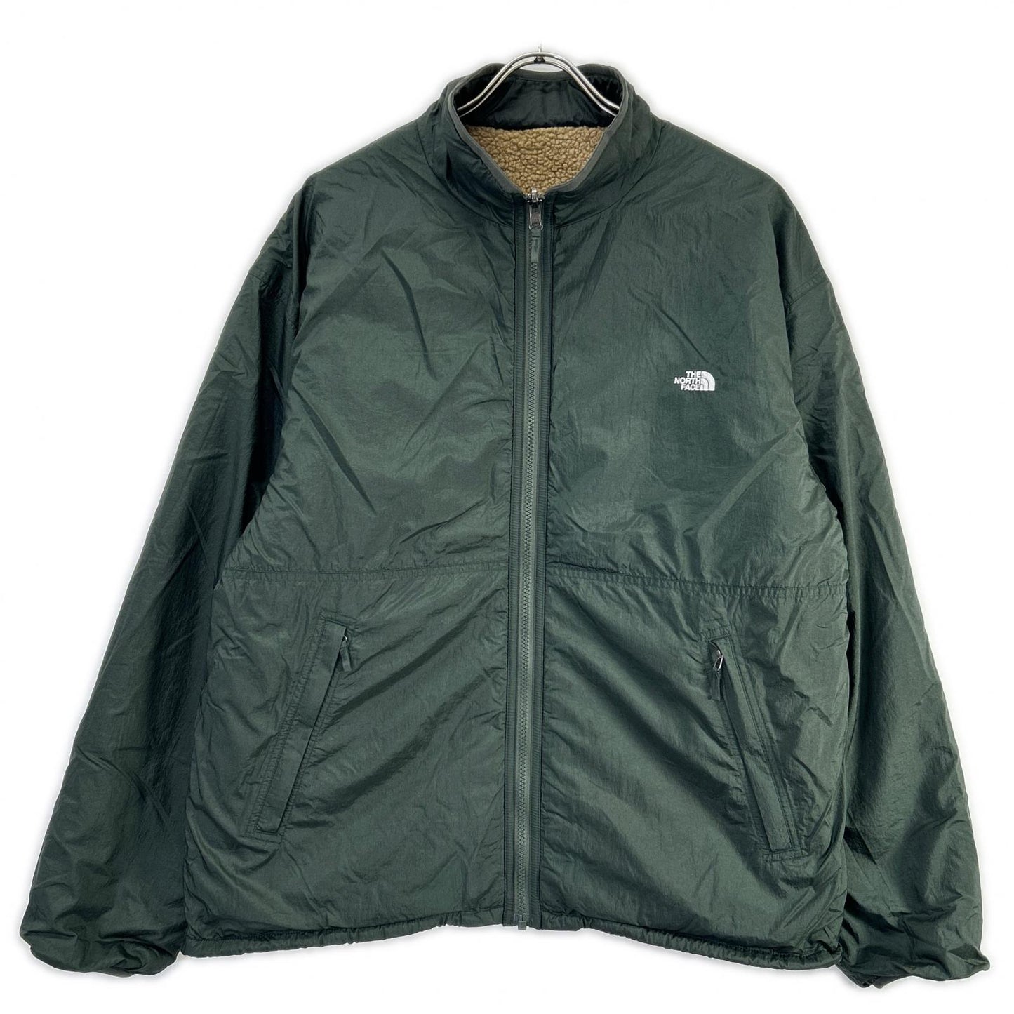 THE NORTH FACE NP72536 khaki × alpine reversible Extreme Pile fleece jacket