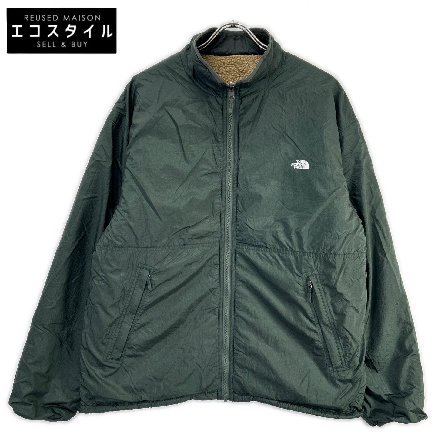 THE NORTH FACE NP72536 khaki × alpine reversible Extreme Pile fleece jacket