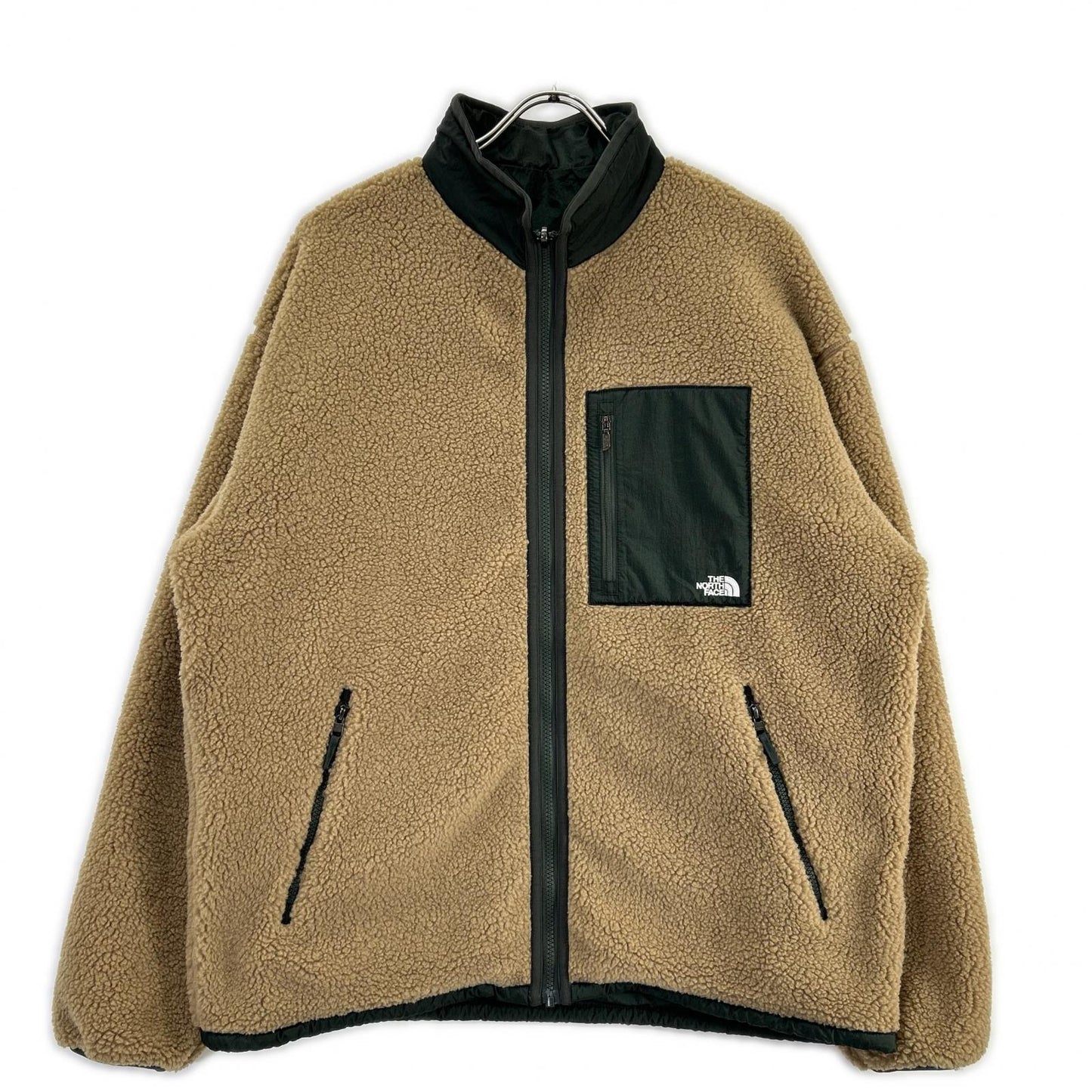THE NORTH FACE NP72536 khaki × alpine reversible Extreme Pile fleece jacket