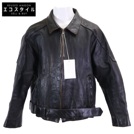 ANCELLM ANCELLM [Mint Condition/25AW] ANC-JK52 H.L ZIP UP JACKET Tea-Core Horsehide Single Rider Jacket Jacket
