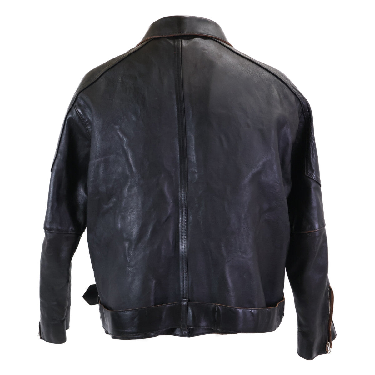 ANCELLM ANCELLM [Mint Condition/25AW] ANC-JK52 H.L ZIP UP JACKET Tea-Core Horsehide Single Rider Jacket Jacket