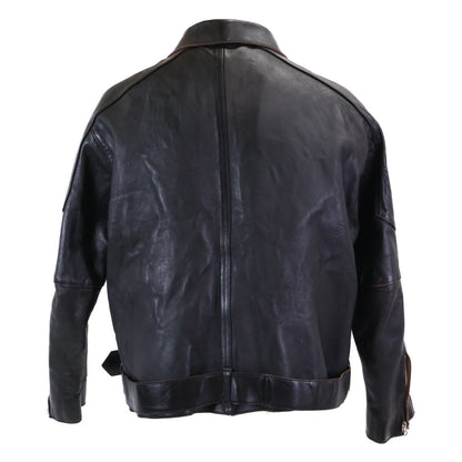 ANCELLM ANCELLM [Mint Condition/25AW] ANC-JK52 H.L ZIP UP JACKET Tea-Core Horsehide Single Rider Jacket Jacket
