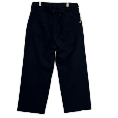 ANCELLM アンセルム 25AW ANC-PT96 ブラック W/S BAKER PANTS/ウールリネンシルク ベイカーパンツ ボトムス