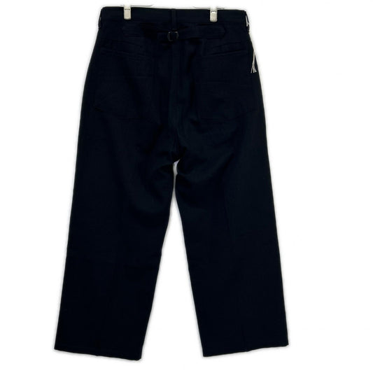 ANCELLM アンセルム 25AW ANC-PT96 ブラック W/S BAKER PANTS/ウールリネンシルク ベイカーパンツ ボトムス