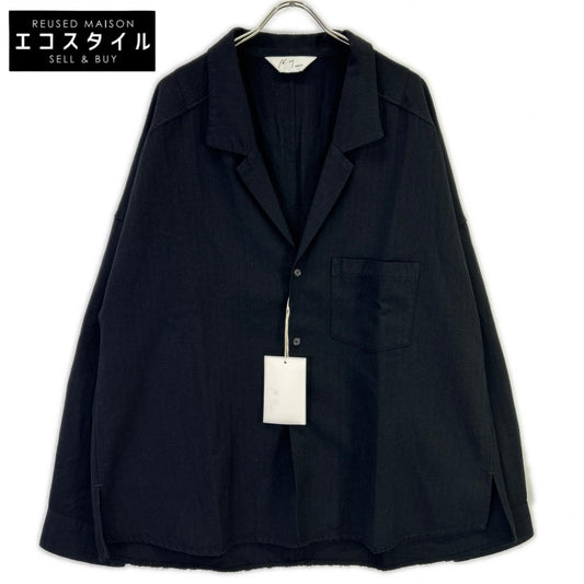 ANCELLM アンセルム 25AW ANC-SH73-A ブラック WASH WOOL TAILORED SHIRT トップス