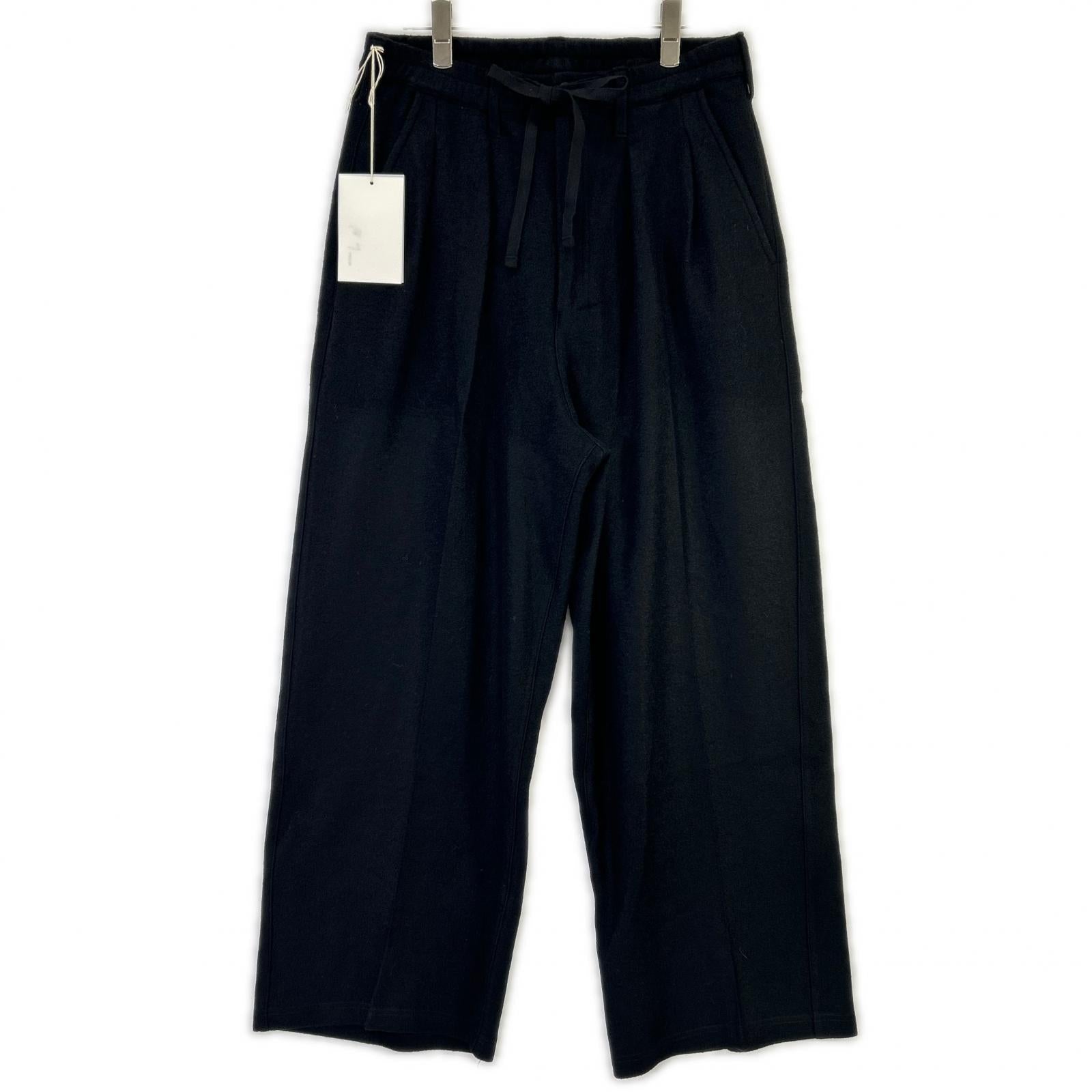 ANCELLM アンセルム 25AW ANC-PT86-A 黑色 WOOL WIDE EASY TUCK SLACKS 下装