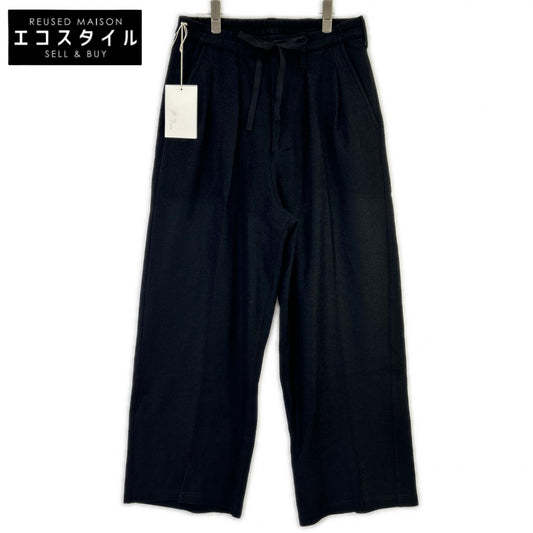 ANCELLM アンセルム 25AW ANC-PT86-A ブラック WOOL WIDE EASY TUCK SLACKS ボトムス