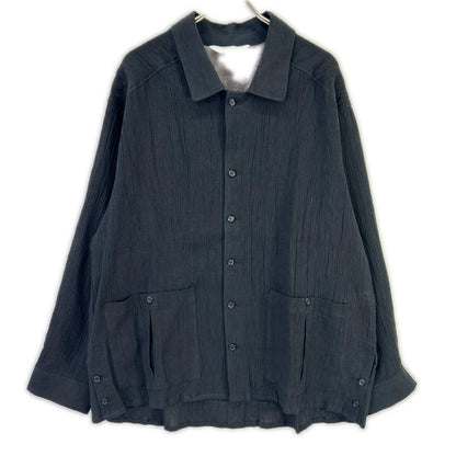 ANCELLM アンセルム 26SS ANC-SH92 黑色 绉纱衬衫夹克