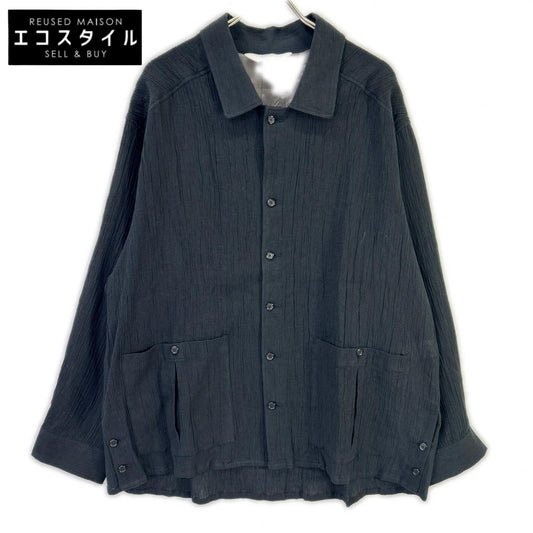 ANCELLM アンセルム 26SS ANC-SH92 ブラック CREPE SHIRT JACKET ジャケット