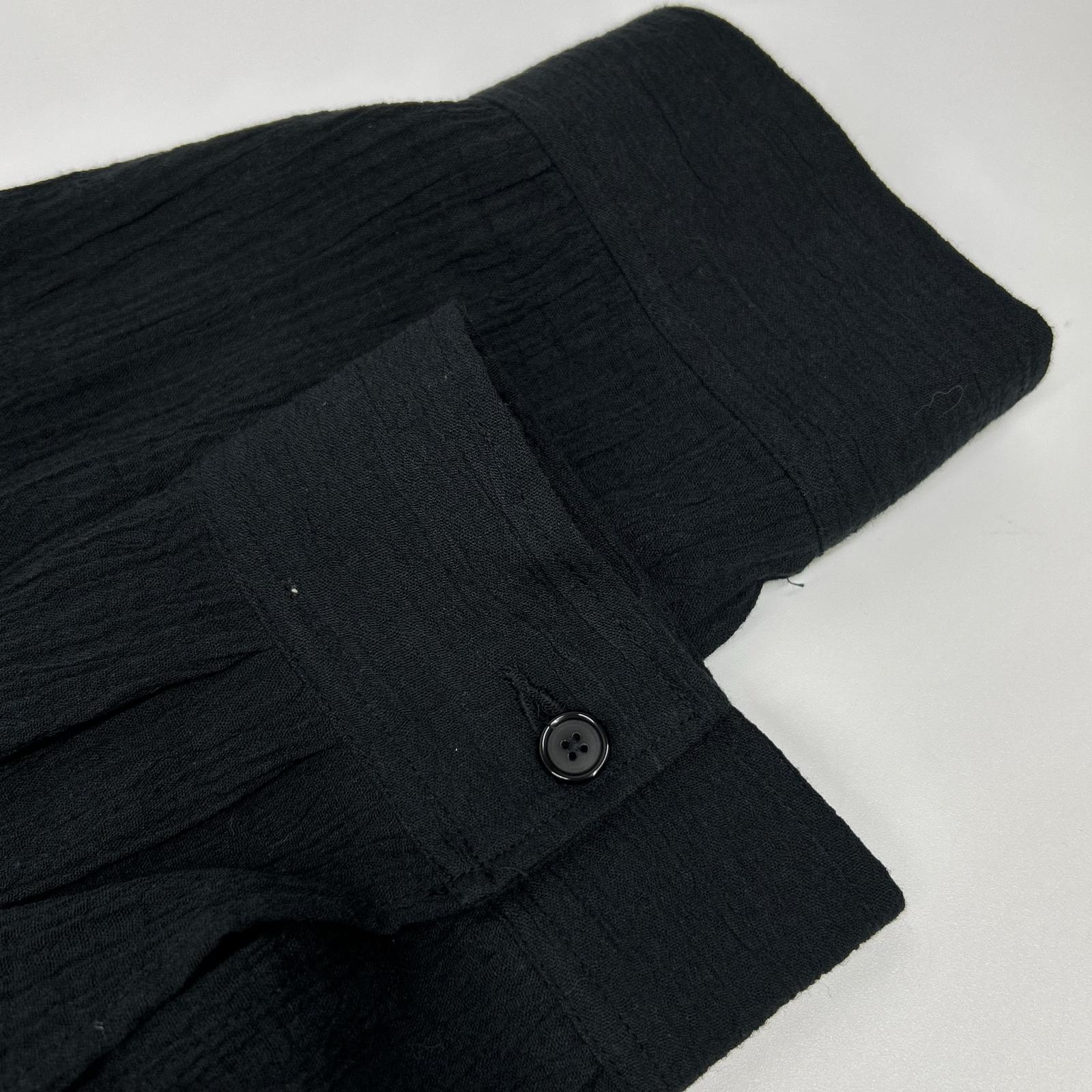 ANCELLM アンセルム 26SS ANC-SH92 黑色 绉纱衬衫夹克