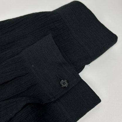 ANCELLM アンセルム 26SS ANC-SH92 黑色 绉纱衬衫夹克