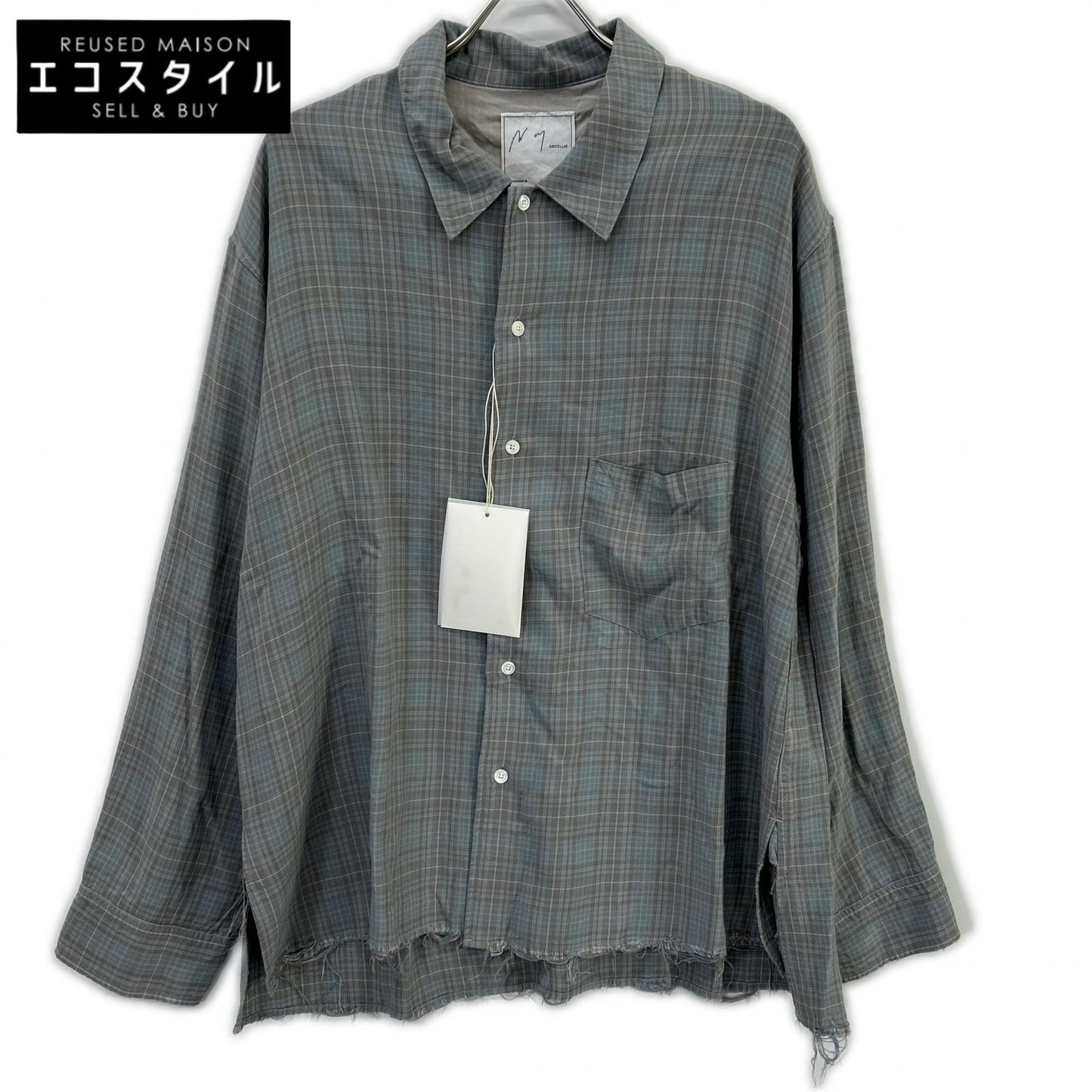 ANCELLM アンセルム 26SS ANC-SH80 ブルー AGING RAYON CHECK SHIRT トップス