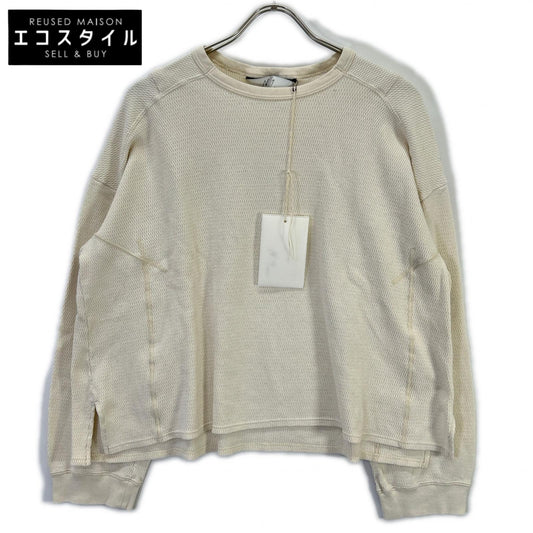 ANCELLM アンセルム ANC-CT159 ホワイト WAFFLE CREW NECK LS トップス