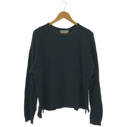 ANCELLM アンセルム ANC-CT159 ブラック WAFFLE CREW NECK LS トップス