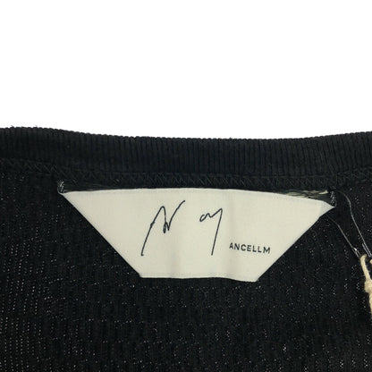 ANCELLM アンセルム ANC-CT159 ブラック WAFFLE CREW NECK LS トップス