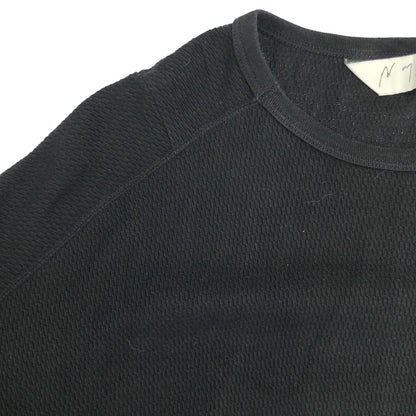ANCELLM アンセルム ANC-CT159 ブラック WAFFLE CREW NECK LS トップス