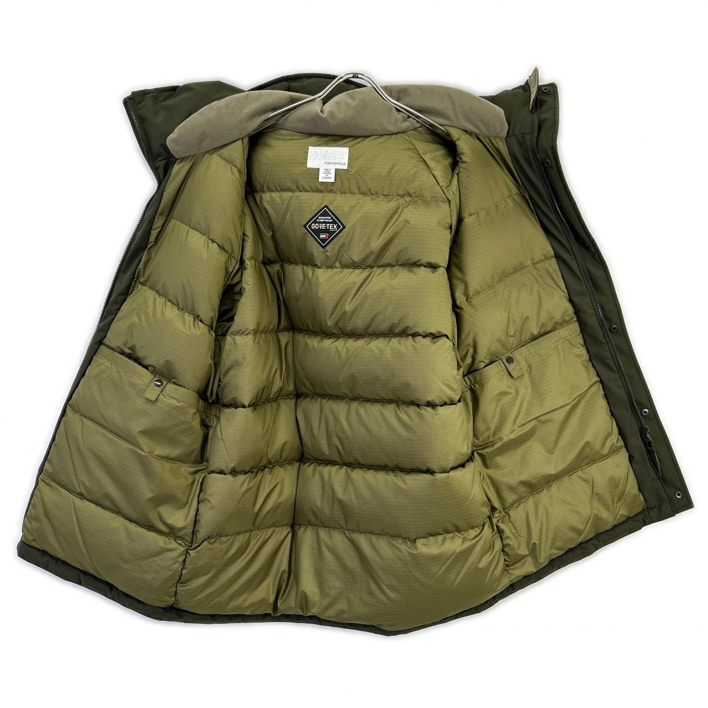 nanamica SUBF276U Khaki Polyester GORE-TEX DOWN COAT/Gore-Tex Hooded Down Coat