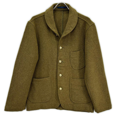 FORTELA 24-16-1016-689 Olive Vintage Fabric Gold Button Deck Jacket Jacket
