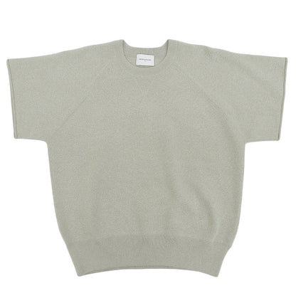 UNITED ARROWS ユナイテッドアローズ 美品 ラメ ショート スリーブ ニット プルオーバー トップス コットン混 グレー 1518-1-993301 トップス