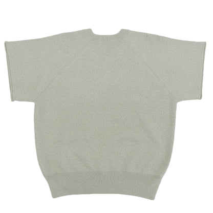 UNITED ARROWS ユナイテッドアローズ 美品 ラメ ショート スリーブ ニット プルオーバー トップス コットン混 グレー 1518-1-993301 トップス