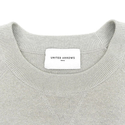 UNITED ARROWS ユナイテッドアローズ 美品 ラメ ショート スリーブ ニット プルオーバー トップス コットン混 グレー 1518-1-993301 トップス