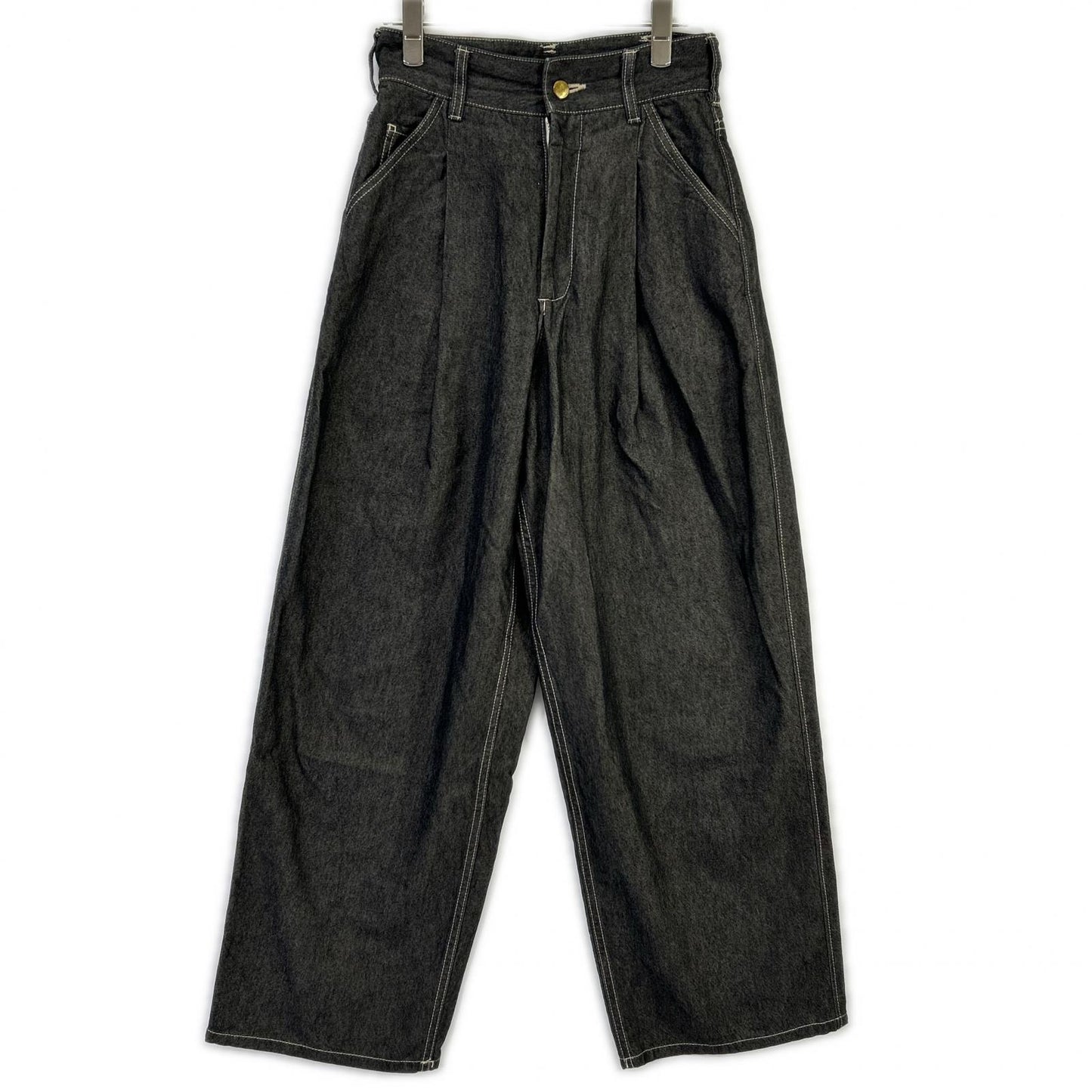 THE RERACS ザ・リラクス 24SS-REPT-207L 黑色 纤维素×棉 纽扣拉链门襟 高腰牛仔裤 下装