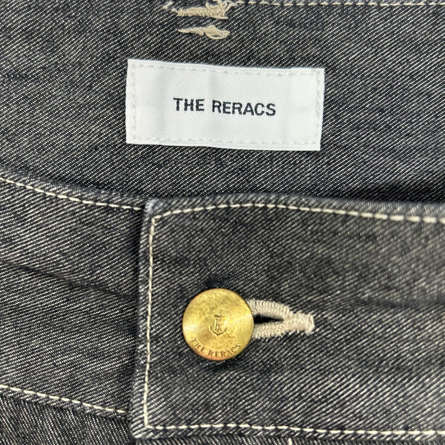THE RERACS ザ・リラクス 24SS-REPT-207L 黑色 纤维素×棉 纽扣拉链门襟 高腰牛仔裤 下装