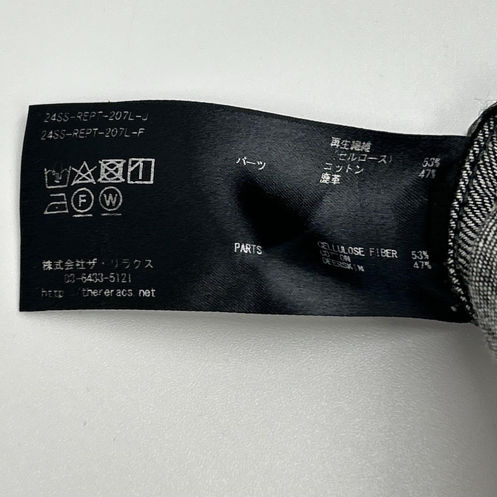 THE RERACS ザ・リラクス 24SS-REPT-207L 黑色 纤维素×棉 纽扣拉链门襟 高腰牛仔裤 下装
