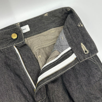 THE RERACS ザ・リラクス 24SS-REPT-207L ブラック セルロース×コットン ジップフライ ハイウエストデニムパンツ ボトムス