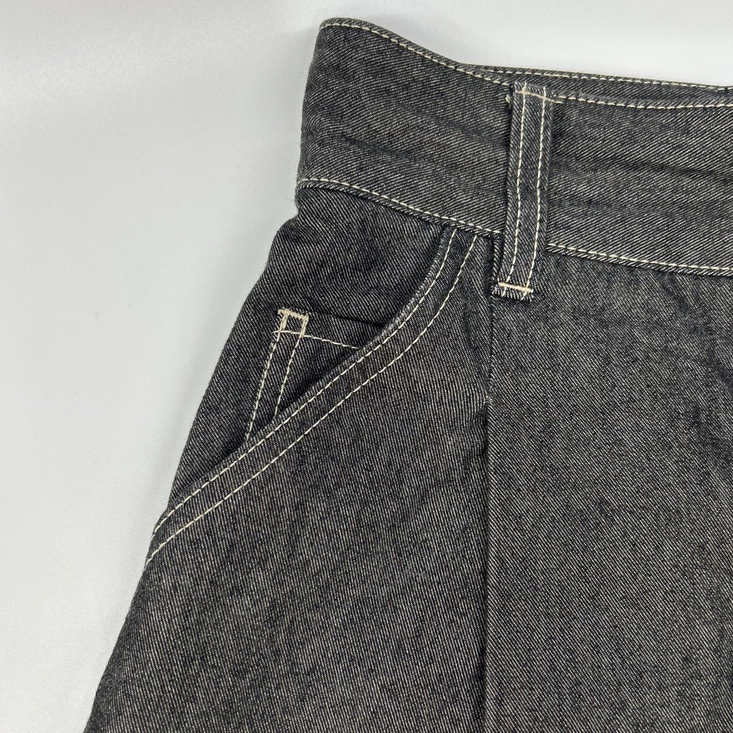 THE RERACS ザ・リラクス 24SS-REPT-207L 黑色 纤维素×棉 纽扣拉链门襟 高腰牛仔裤 下装