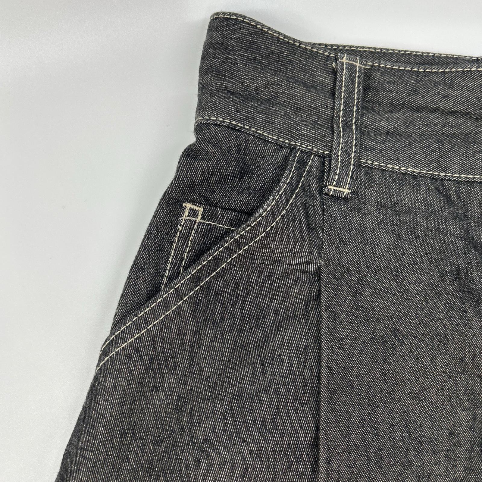 THE RERACS ザ・リラクス 24SS-REPT-207L 黑色 纤维素×棉 纽扣拉链门襟 高腰牛仔裤 下装