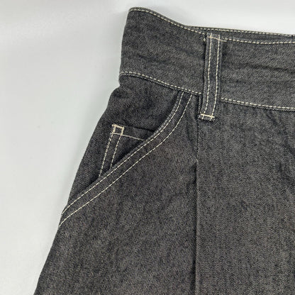 THE RERACS ザ・リラクス 24SS-REPT-207L 黑色 纤维素×棉 纽扣拉链门襟 高腰牛仔裤 下装