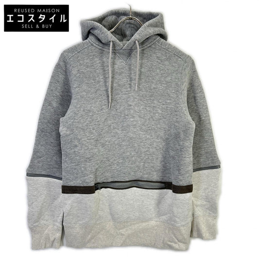 sacai サカイ 20AW 20-02409M グレー×ホワイト コットン デタッチャブルスリーブ2トーンフーディ トップス