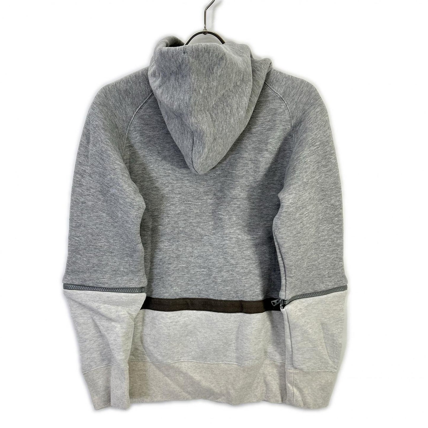 sacai サカイ 20AW 20-02409M グレー×ホワイト コットン デタッチャブルスリーブ2トーンフーディ トップス