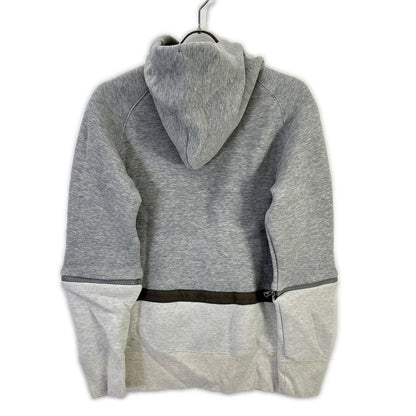 sacai サカイ 20AW 20-02409M グレー×ホワイト コットン デタッチャブルスリーブ2トーンフーディ トップス