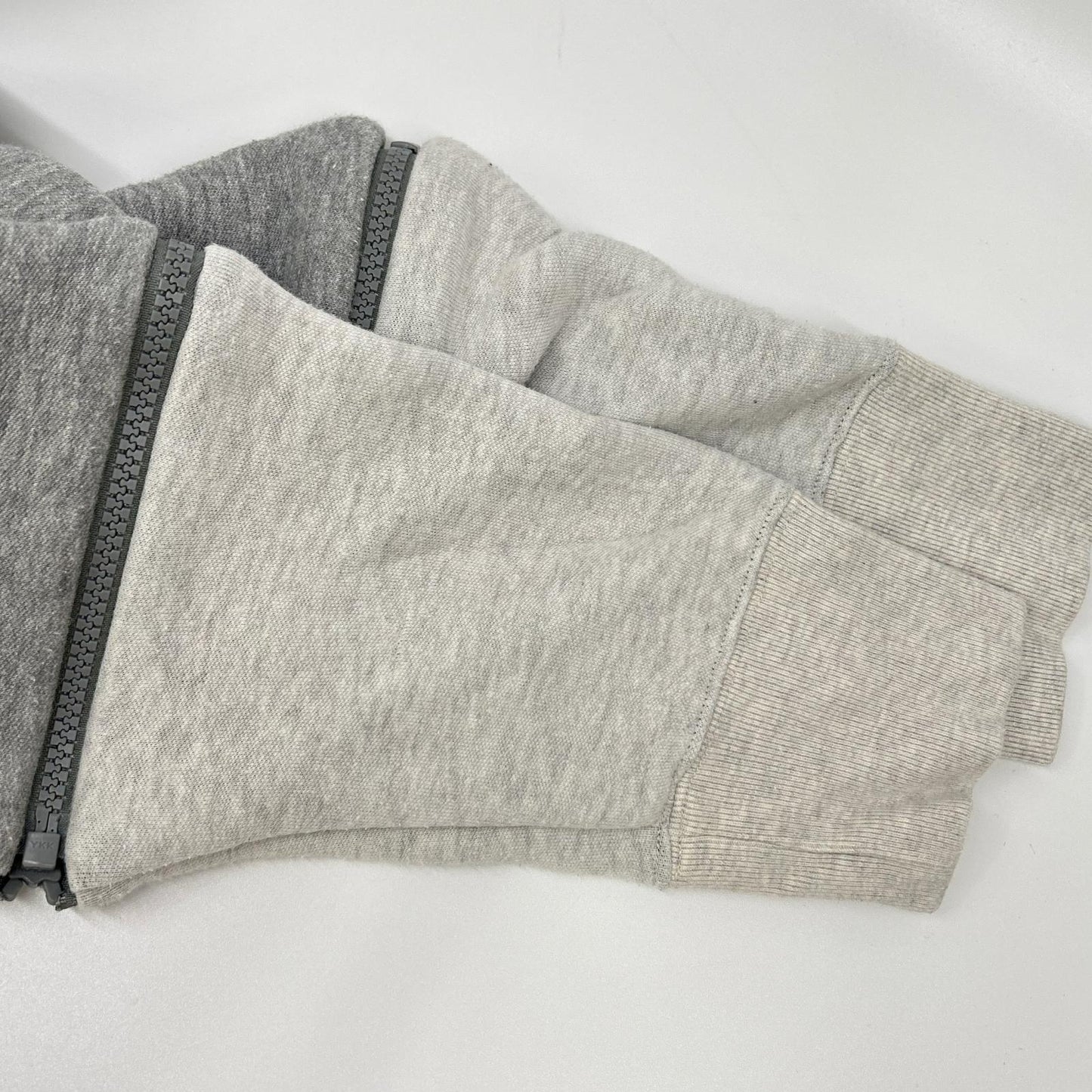 sacai サカイ 20AW 20-02409M グレー×ホワイト コットン デタッチャブルスリーブ2トーンフーディ トップス