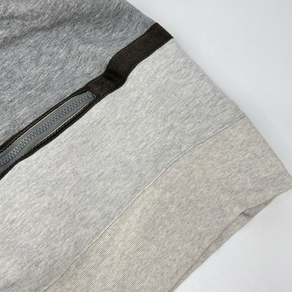 sacai サカイ 20AW 20-02409M グレー×ホワイト コットン デタッチャブルスリーブ2トーンフーディ トップス