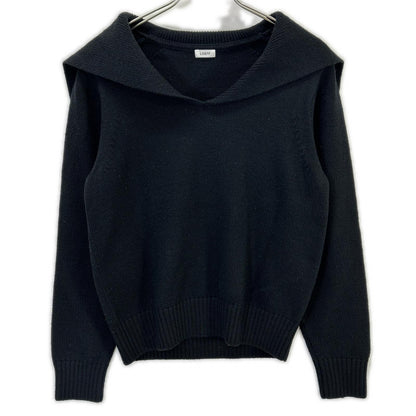 LOEFF ロエフ 8813-106-0048 W 5GG SAILOR ブラック ウール セーラーカラーニットプルオーバー トップス