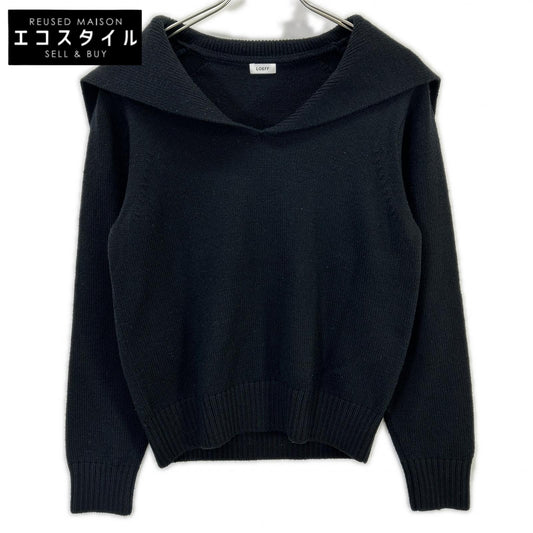 LOEFF ロエフ 8813-106-0048 W 5GG SAILOR ブラック ウール セーラーカラーニットプルオーバー トップス