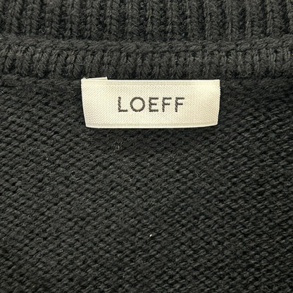 LOEFF ロエフ 8813-106-0048 W 5GG SAILOR ブラック ウール セーラーカラーニットプルオーバー トップス