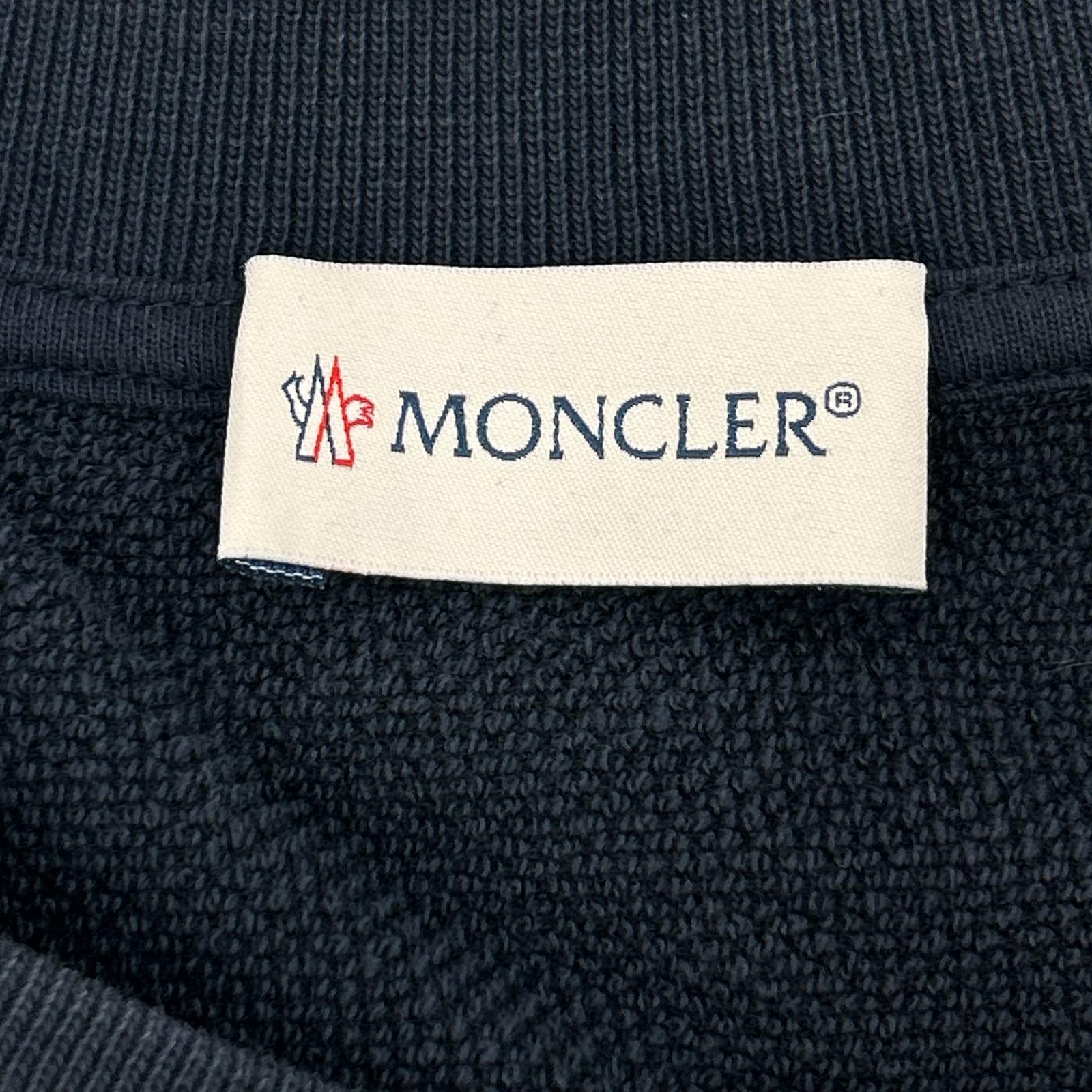 MONCLER モンクレール 22年製 ネイビー FELPA ワッペンデザイン ロゴ クルーネックプルオーバースウェット トップス