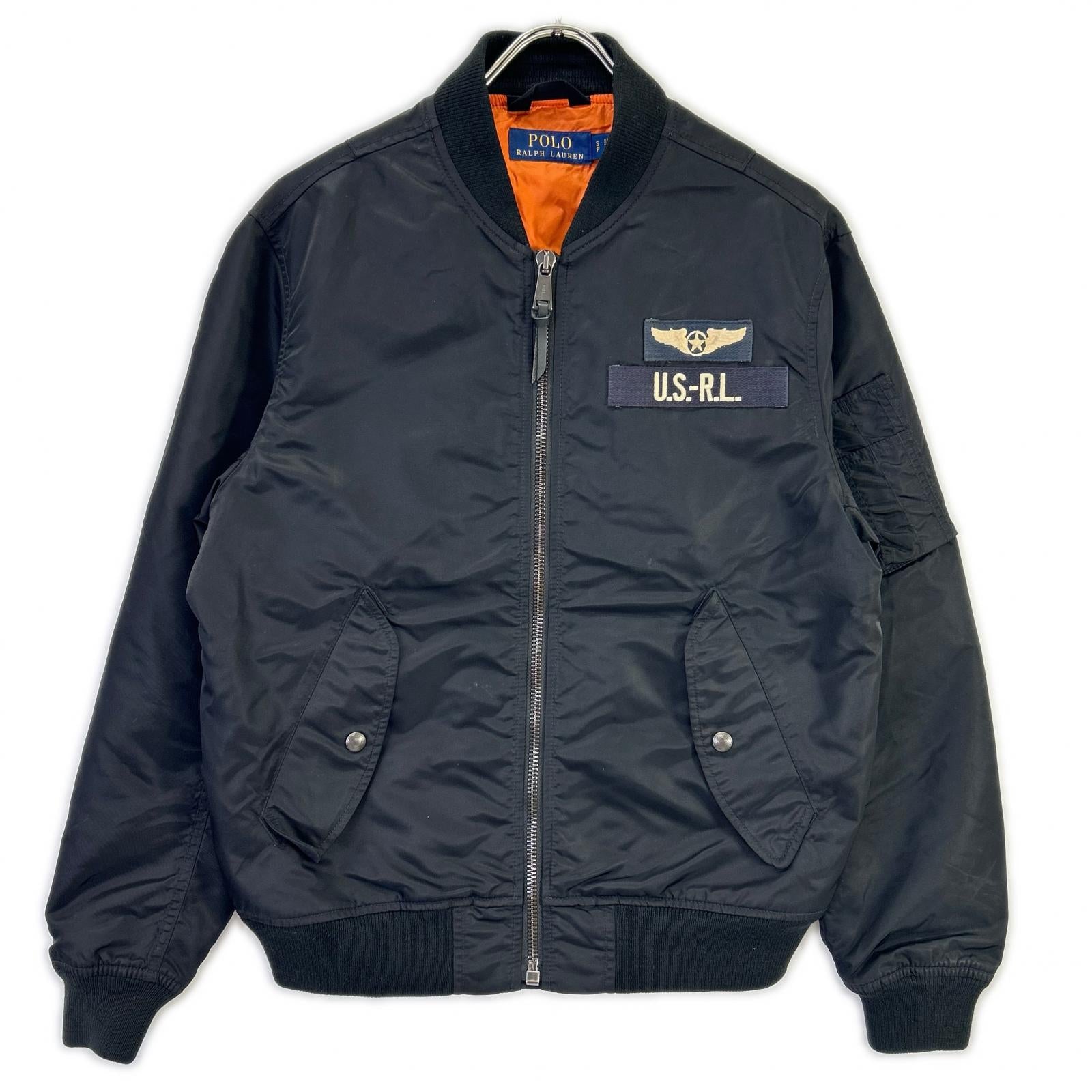 POLO RALPH LAUREN ポロ ラルフローレン ブラック ナイロン MA-1 ボンバー フライトジャケット ジャケット