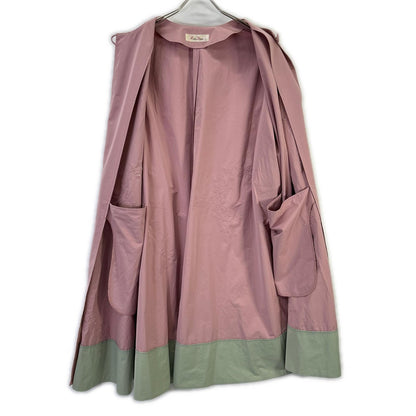 Rain dance Rain dance light pink sequin design nylon collarless coat