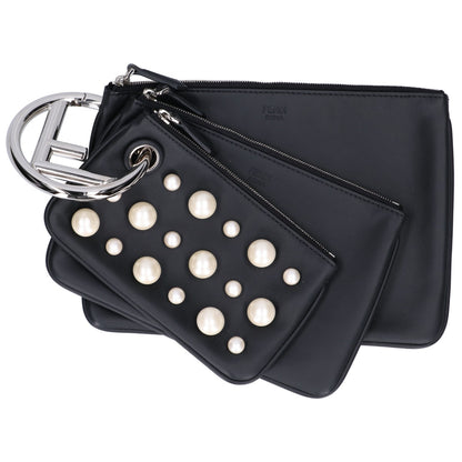 FENDI フェンディ 美品 8BS001 パールスタッズ トリプレット ポーチ マルチクラッチバッグ セカンドバッグ クラッチバッグ