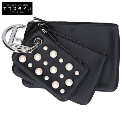 FENDI フェンディ 美品 8BS001 パールスタッズ トリプレット ポーチ マルチクラッチバッグ セカンドバッグ クラッチバッグ