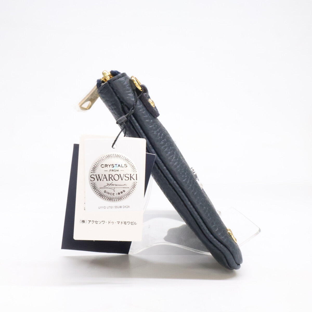 A.D.M.J. Accessoires De Mademoiselle ADMJ 【新品同様】アールデコ/スワロフスキー 牛革ショルダーポーチウォレット ショルダーバッグ