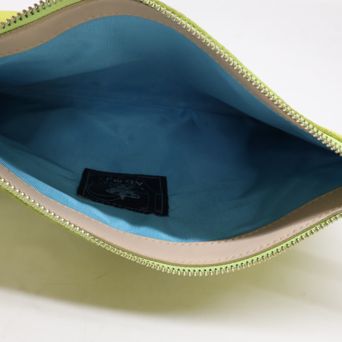 A.D.M.J. Accessoires De Mademoiselle ADMJ 【新品同様】21SS01017 子牛革/モーツァルト バイカラー ライダースポケット付 フラット ショルダーバッグ