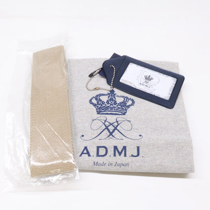 A.D.M.J. Accessoires De Mademoiselle ADMJ 【新品同様】21SS01017 子牛革/モーツァルト バイカラー ライダースポケット付 フラット ショルダーバッグ