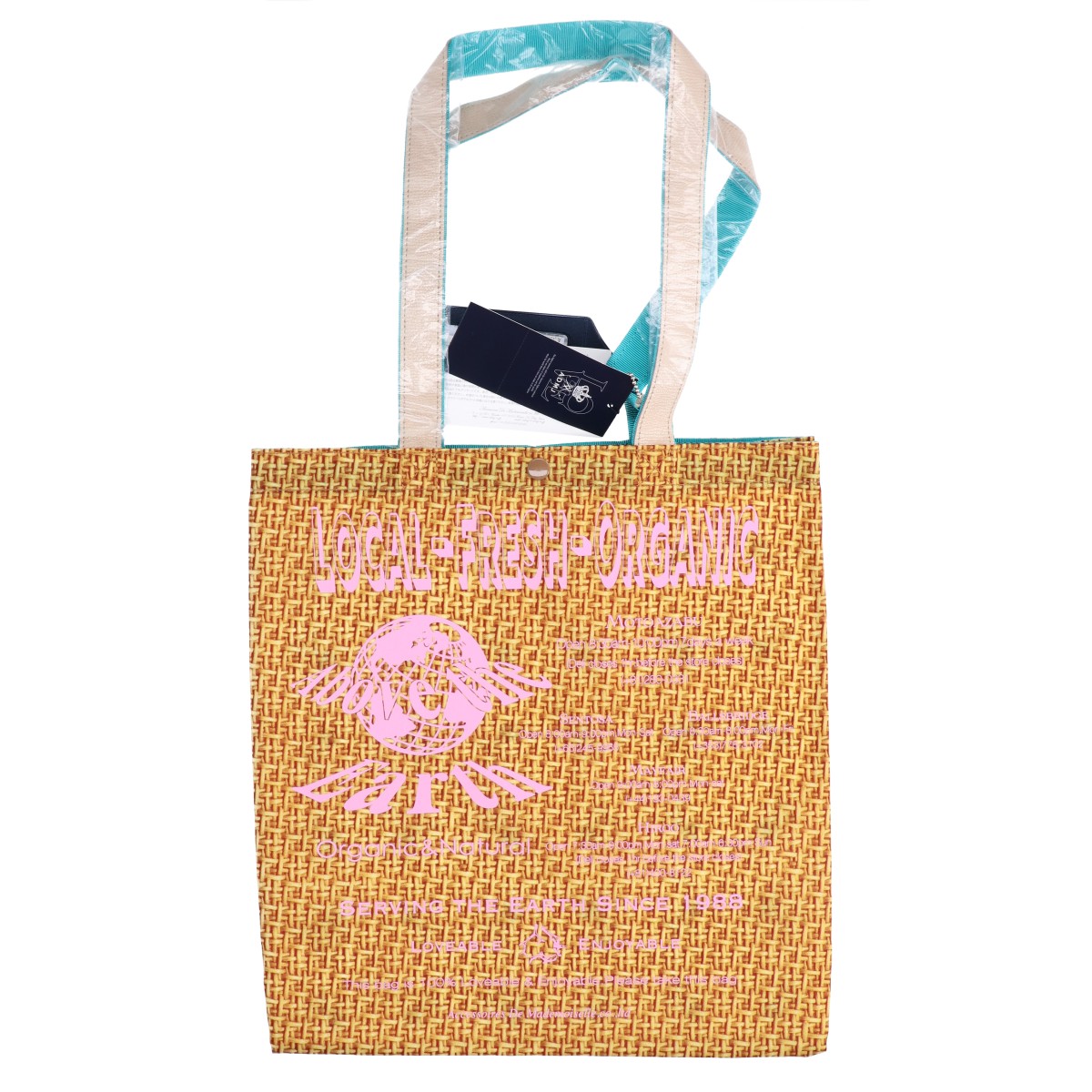 A.D.M.J. Accessoires De Mademoiselle ADMJ 【新品同様】20SC050201 かごプリント ナイロン トートバッグ