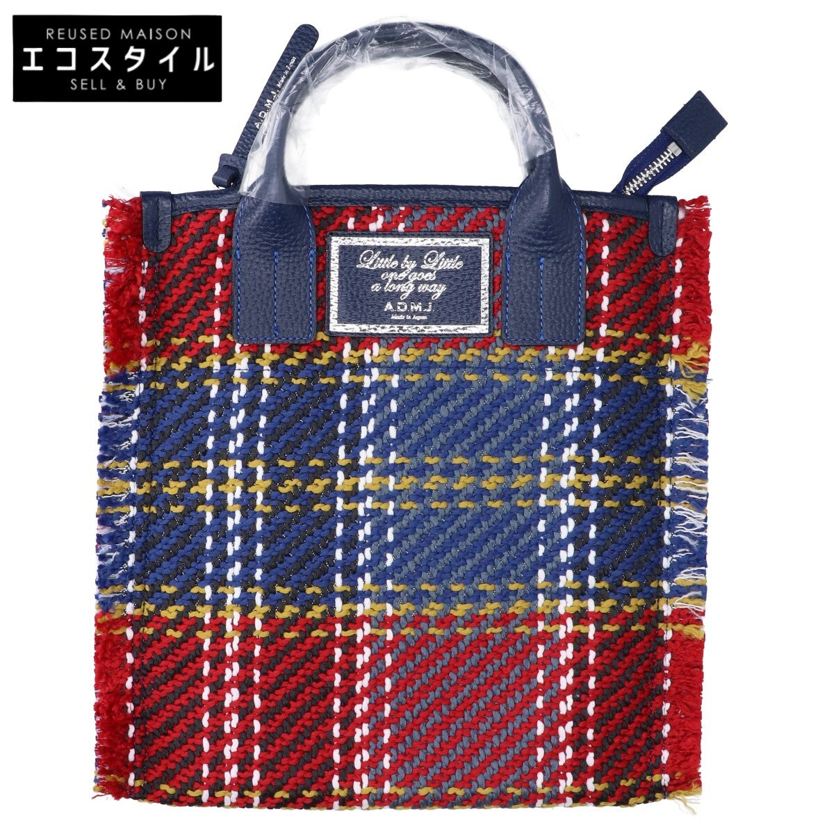 A.D.M.J. Accessoires De Mademoiselle ADMJ 【新品同様】23AW01026 ツイードツイル フラット トートバッグ